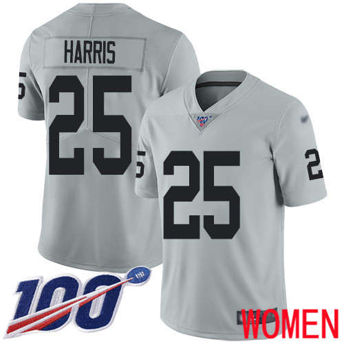 Oakland Raiders Limited Silver Women Erik Harris Jersey NFL Football #25 100th Season Inverted Legend Jersey->women nfl jersey->Women Jersey